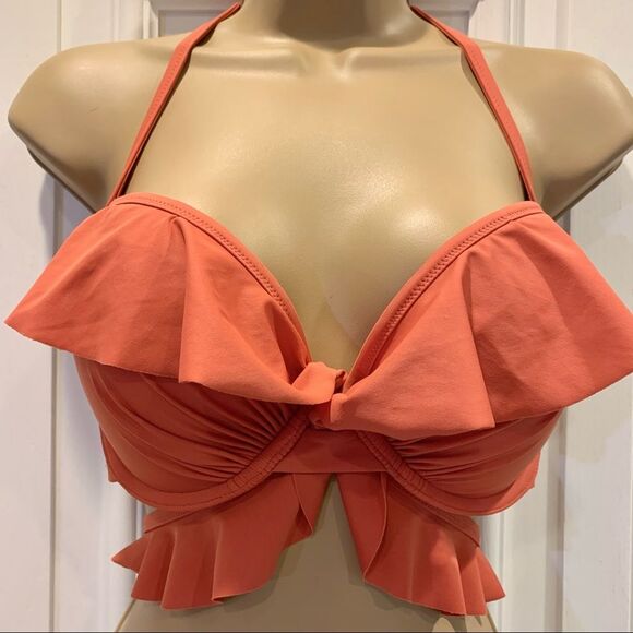 aerie Other - Aerie Peach Crisscross Push-up Bikini Top‎ 38C